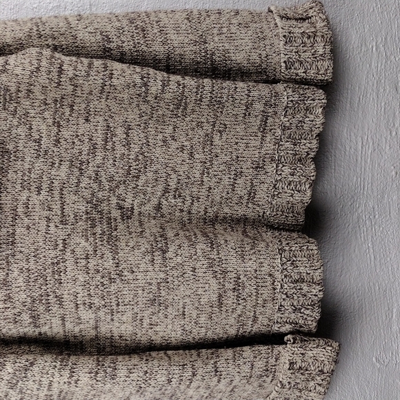 LIZ Claiborne Tan Marbled Cable Knit Cowl Neck Long Sleeve Tunic Sweater - Picture 3 of 11